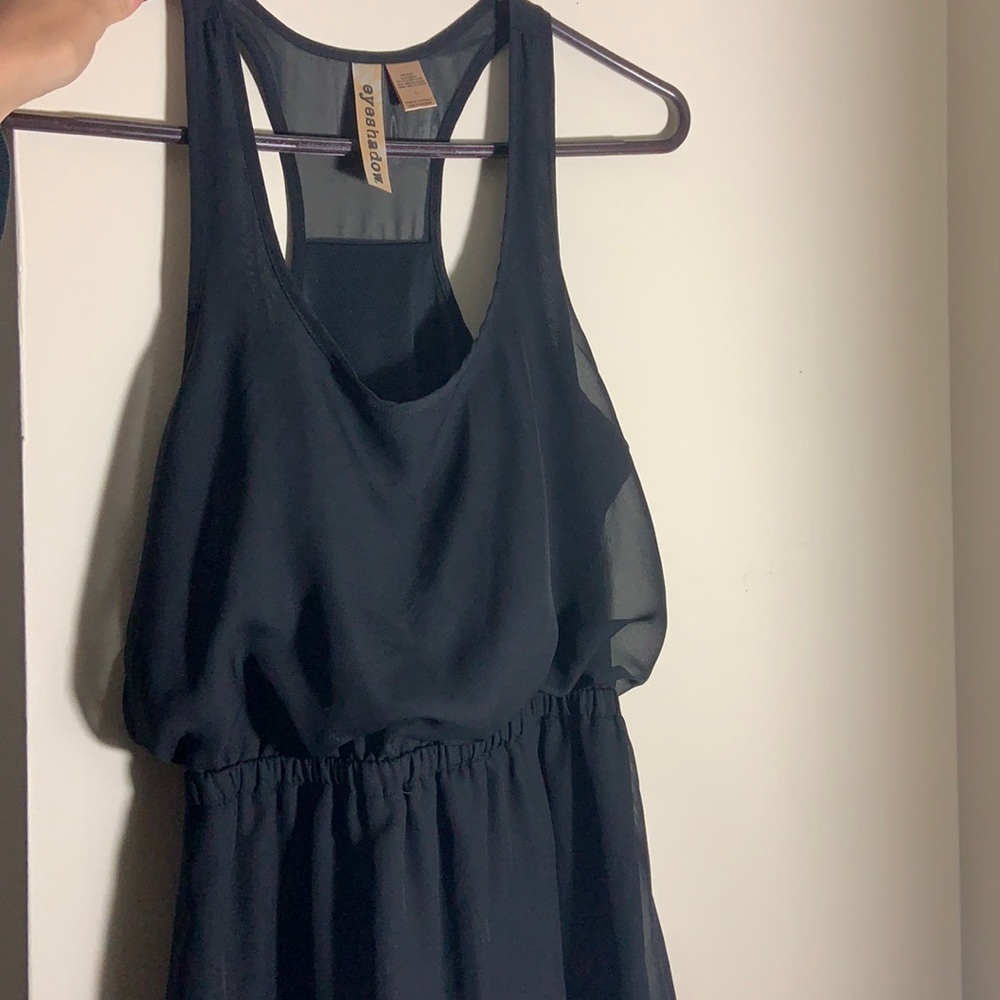 Plain black racerback dress